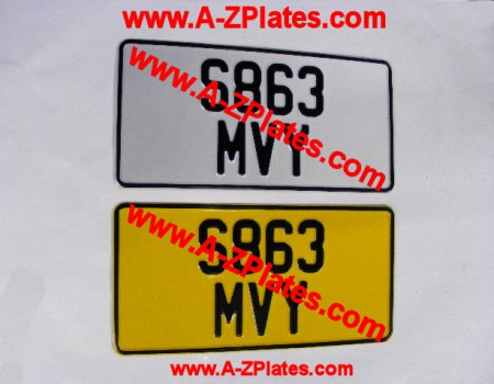 Pair of Jap Pressed Plates Yellow + White with a Plate size Choice 345x180 or 330x165mm